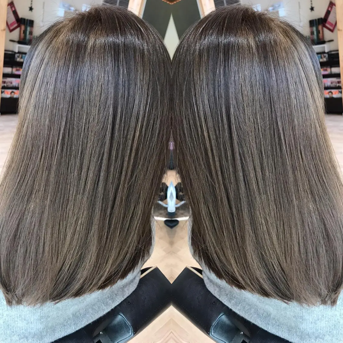 ミディアム カラー ベージュカラー ブリーチ 透明感カラー ヘアカラー 大久保 隆蔵のヘアスタイル