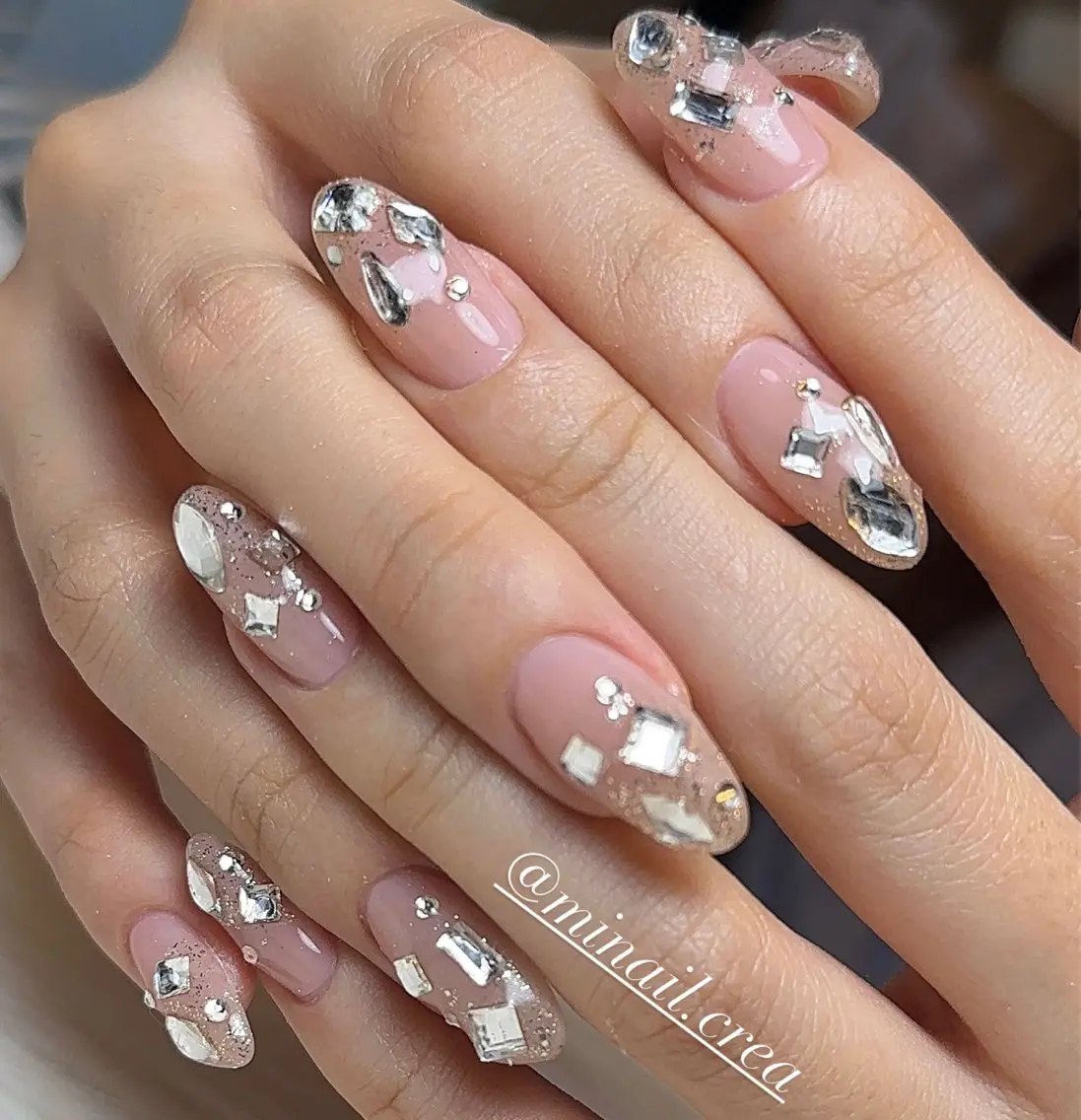 ネイル ジェルネイル キラキラネイル ロングネイル ワンカラーネイル スカルプネイル CReA nailのネイルデザイン