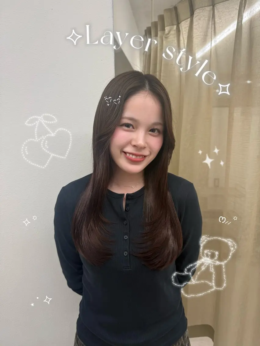 ロング レイヤーカット SLASHスラッシュ 小西結奈のヘアスタイル