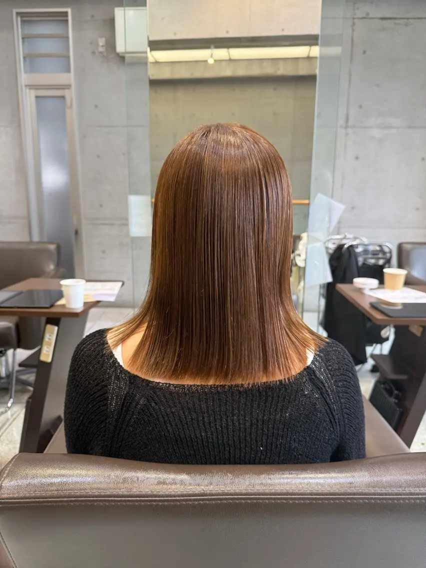 ミディアム 縮毛矯正 カット 縮毛矯正 右京|美髪特化 【Prism池袋】のヘアスタイル