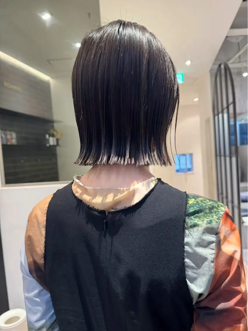 ミディアム 縮毛矯正×ボブ🥣 オイカワ レイのヘアスタイル