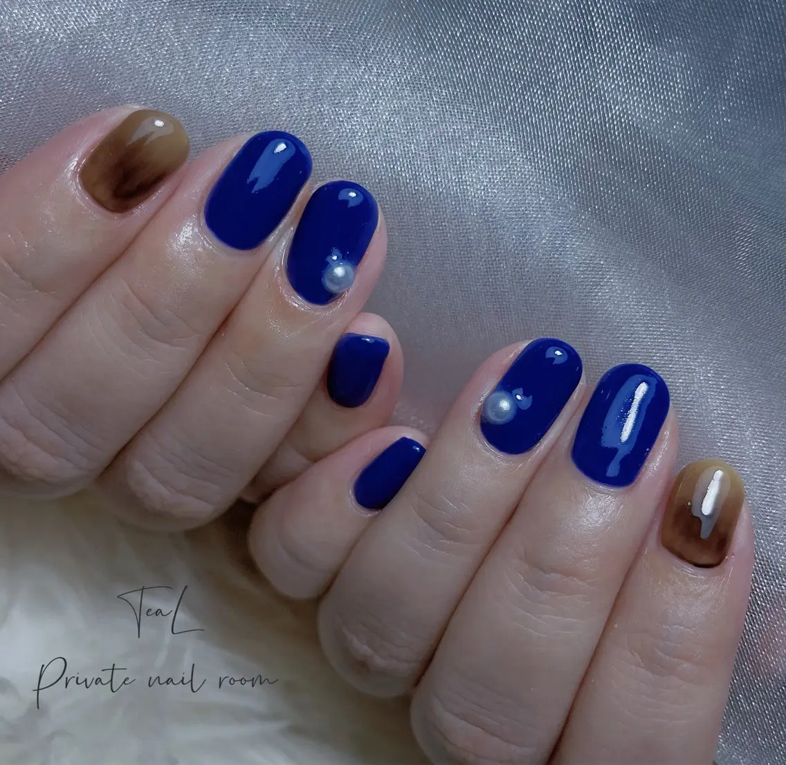 ネイル シンプルネイル ハンドネイル TeaL nailのネイルデザイン