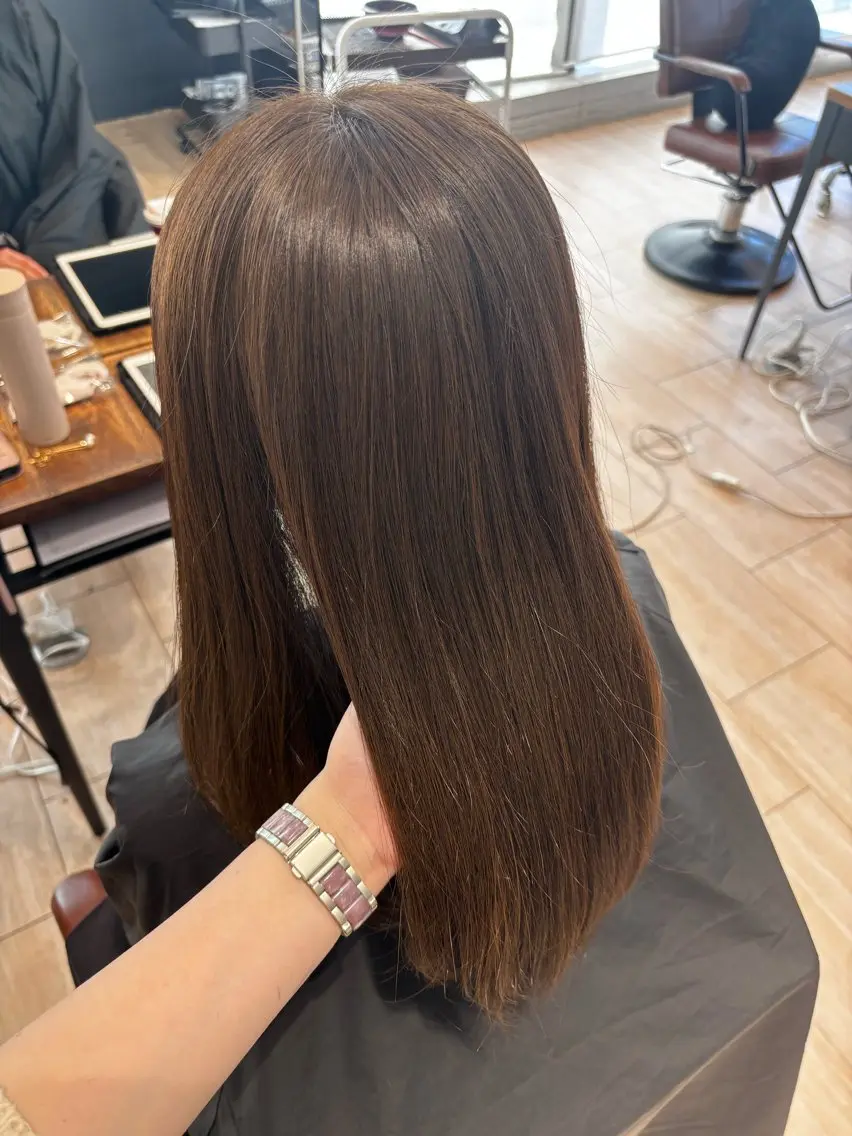 セミロング カラー ヘアカラー トリートメント 🎀韓国ヘア🎀 𝓡𝓲𝓷𝓱𝓪のヘアスタイル