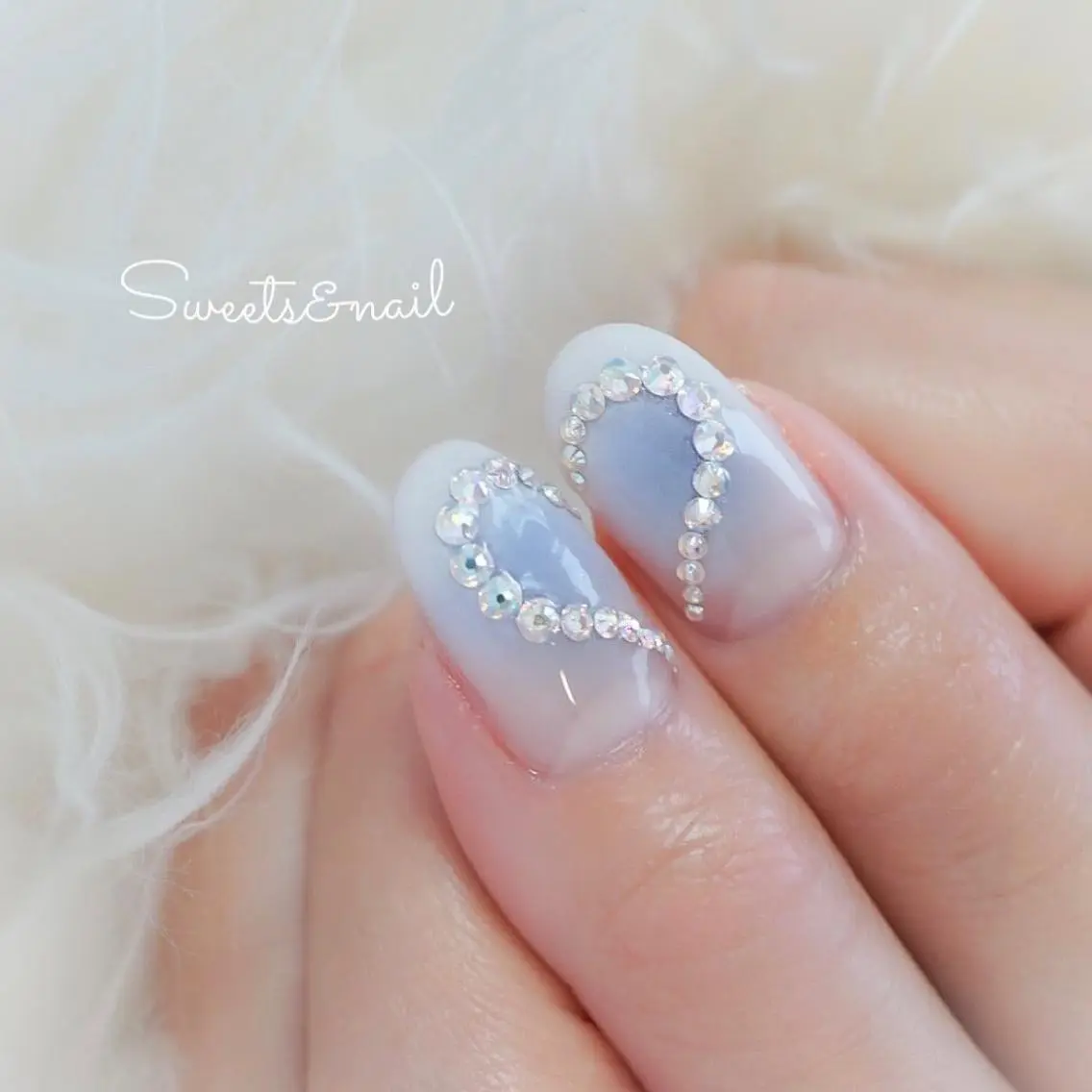 ネイル チークネイル ハート Sweets& nail みなこのネイルデザイン