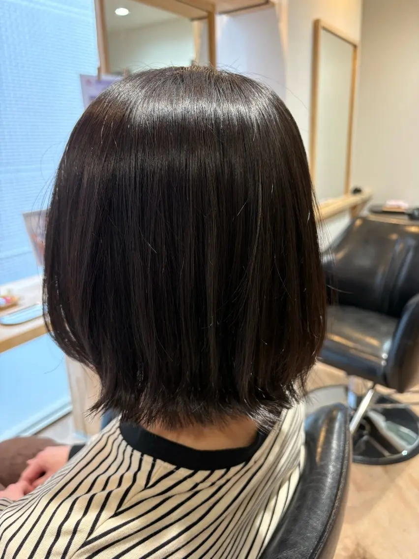 ミディアム ボブ くびれヘア 荒木 帆香のヘアスタイル