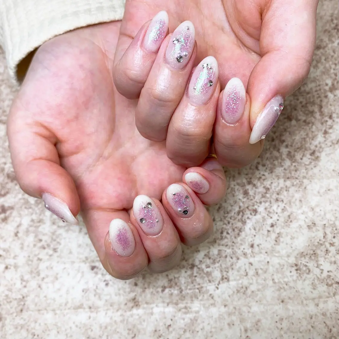 ネイル チークネイル キラキラネイル ⭐︎休業中の練習⭐︎ JNA認定講師髙橋のネイルデザイン