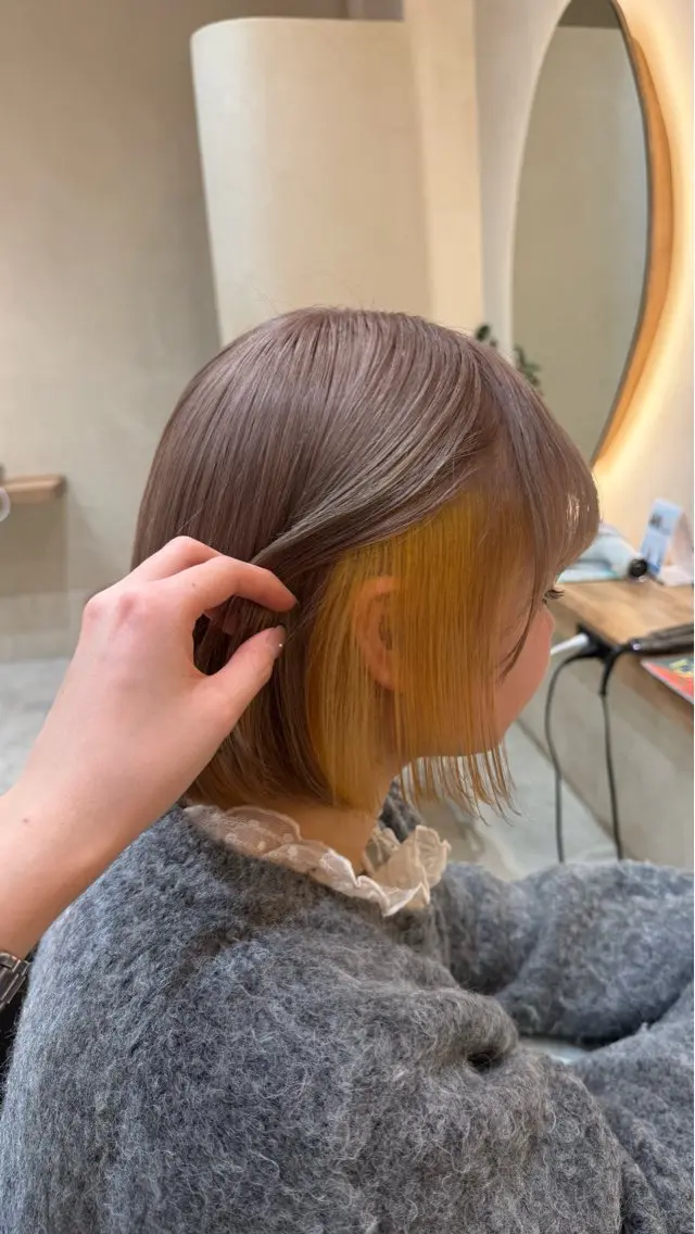 カラー ヘアカラー ハイトーンベージュ カラー/さら🎀のヘアスタイル