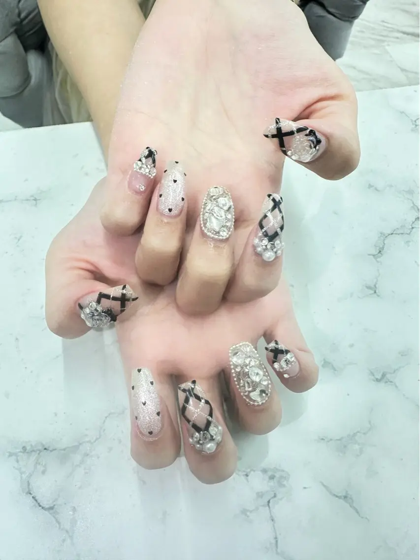 🤍🎀𓈒𓏸Jrクーポン自爪アートし放題¥8778→¥4900💗🩷ご希望デザインは事前に画像送付必須💗🩷の写真