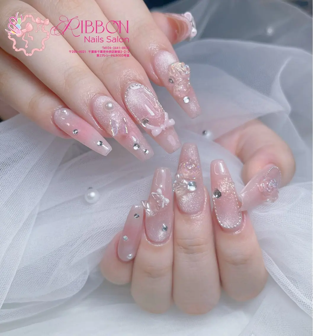 ネイル フットネイル フレンチネイル ジェルネイル マグネットネイル 持ち込み ハンドネイル Ribbonnail salonのネイルデザイン