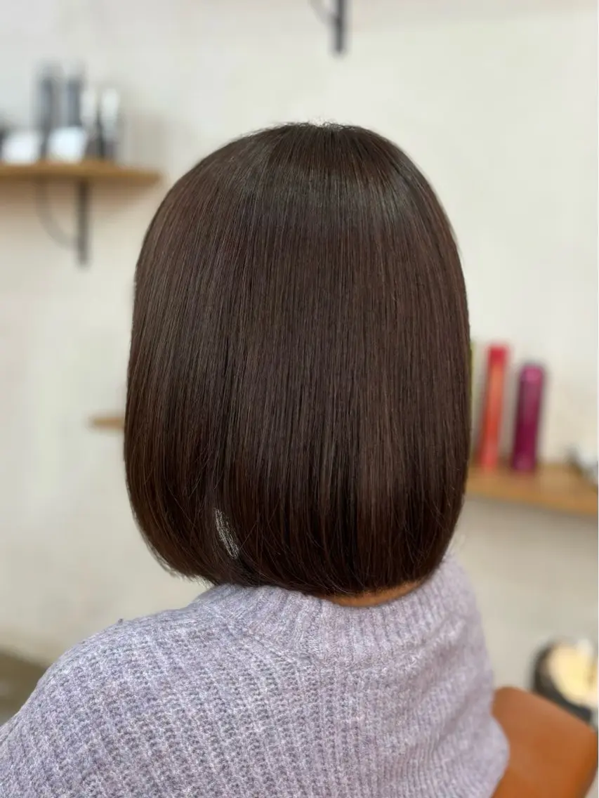 ミディアム カラー ボブ 金子 千登のヘアスタイル