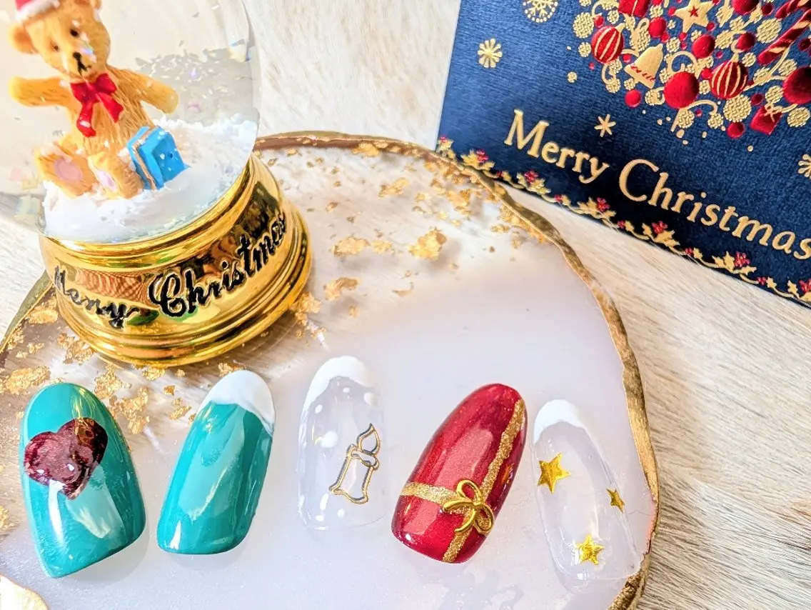 ネイル 冬ネイル クリスマス ⟡.marina⟡. minimoセール中のネイルデザイン
