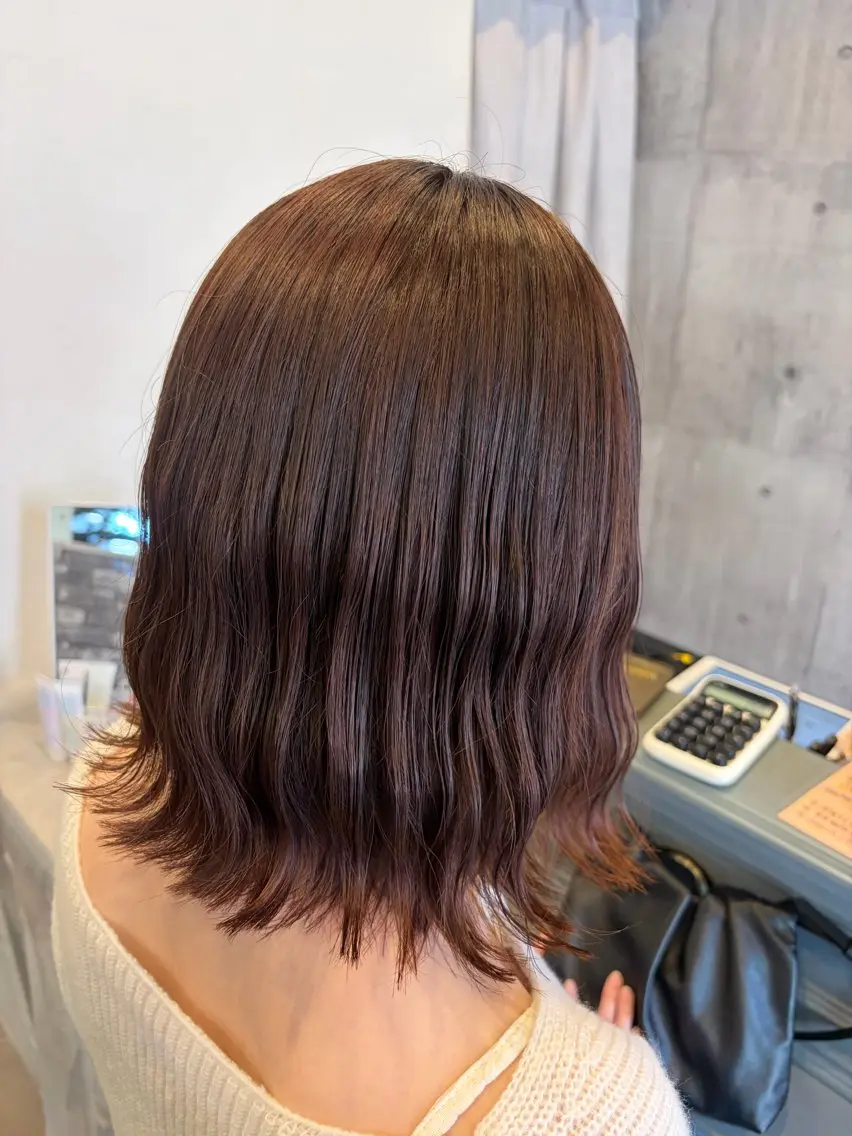 ミディアム カラー ブラウンカラー ショコラブラウン ヘアカラー トリートメント 加藤 つばさのヘアスタイル