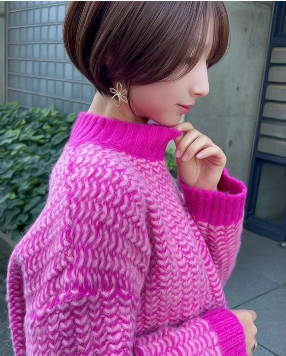 ショート カラー ❤️縮毛矯正❤️ 髪質改善❤️平野実花のヘアスタイル