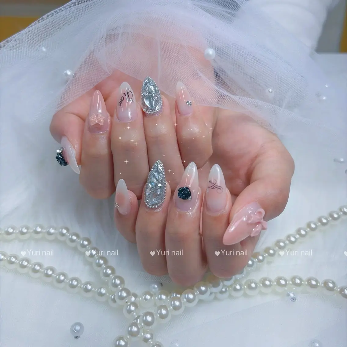 ネイル アートネイル 長さ出し フラッシュネイル ジェルネイル 韓国ネイル ハンドネイル Yuri.nail studioのネイルデザイン