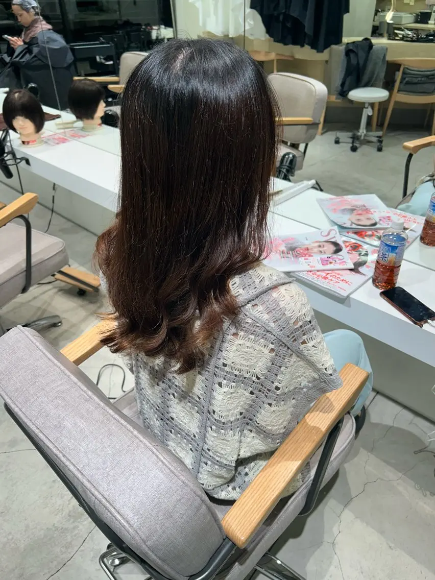 ロング パーマ 韓国風ヘア 結衣/ 無料カットモデル🎀のヘアスタイル