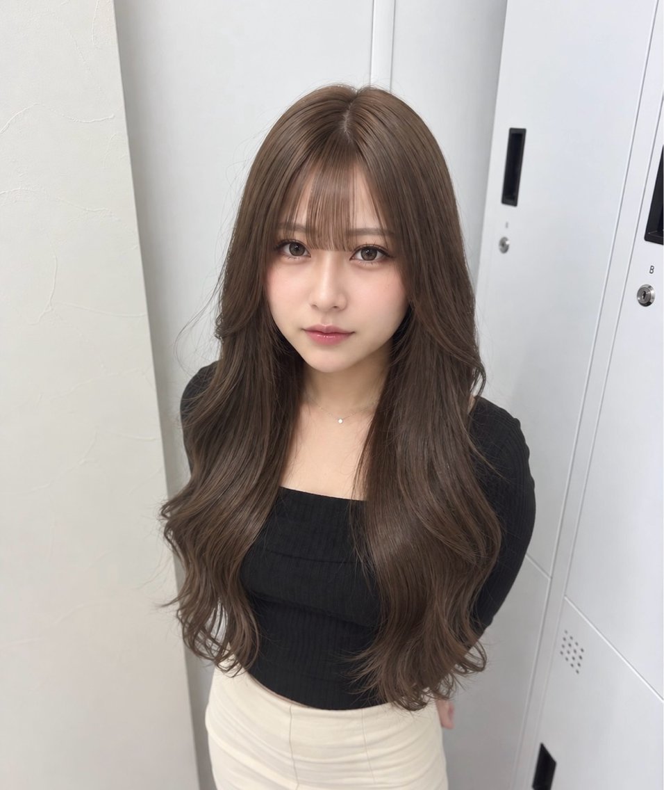 ロング エクステ レイヤーカット エクステ エクステ🤎うる艶 カラー┆横浜みいなのヘアスタイル