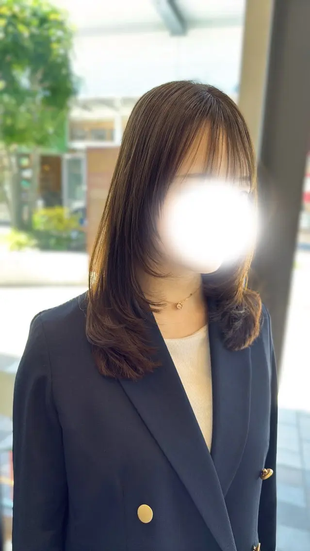 ミディアム カット ヘアカラー レイヤーカット /momocaのヘアスタイル