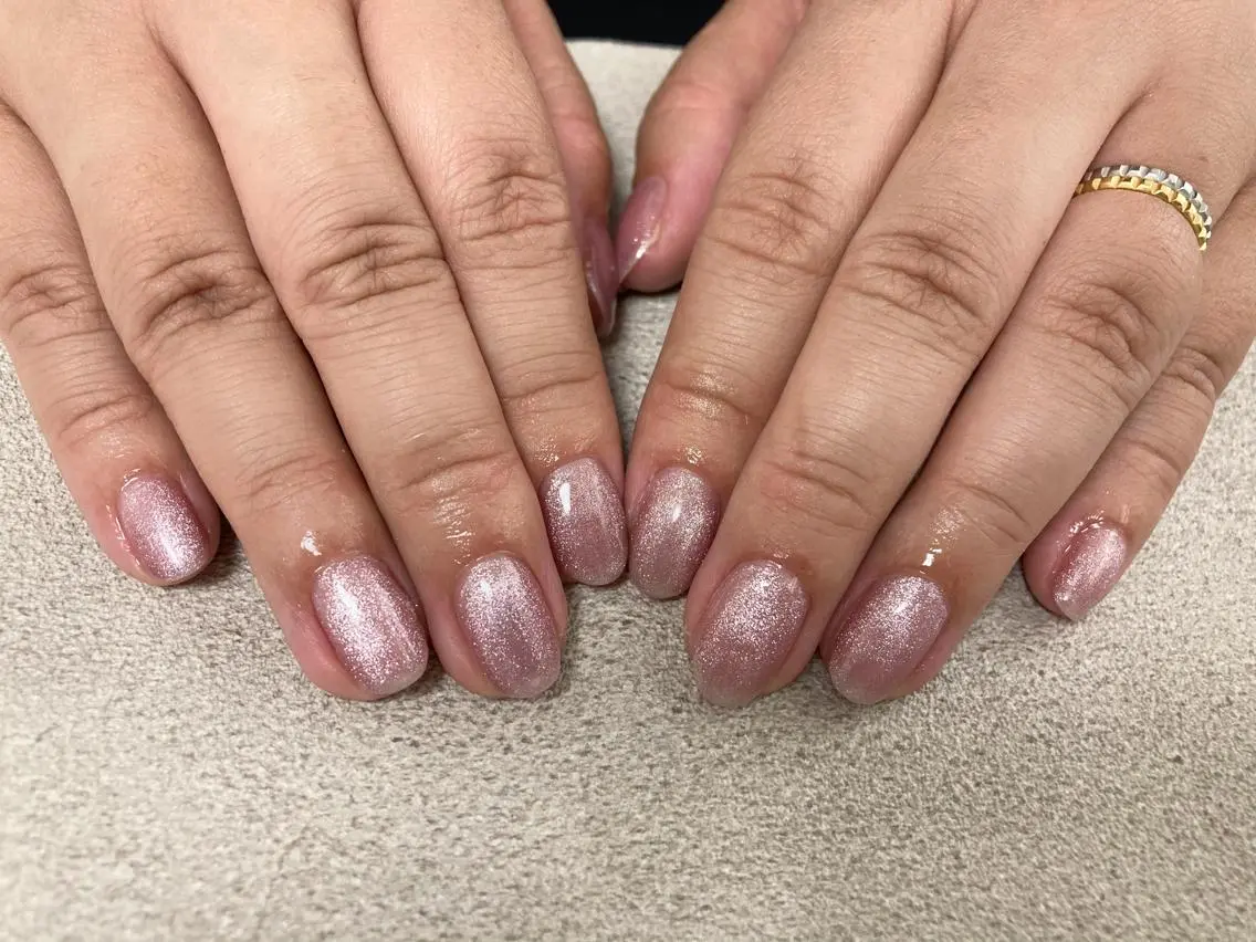 ネイル マグネットネイル ピンク ハンドネイル mogunail &blowのネイルデザイン