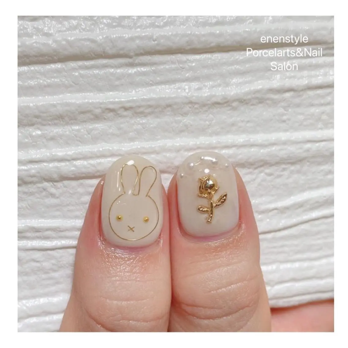 ミディアム ネイル ハンドネイル 🐾enen style 🐾のネイルデザイン