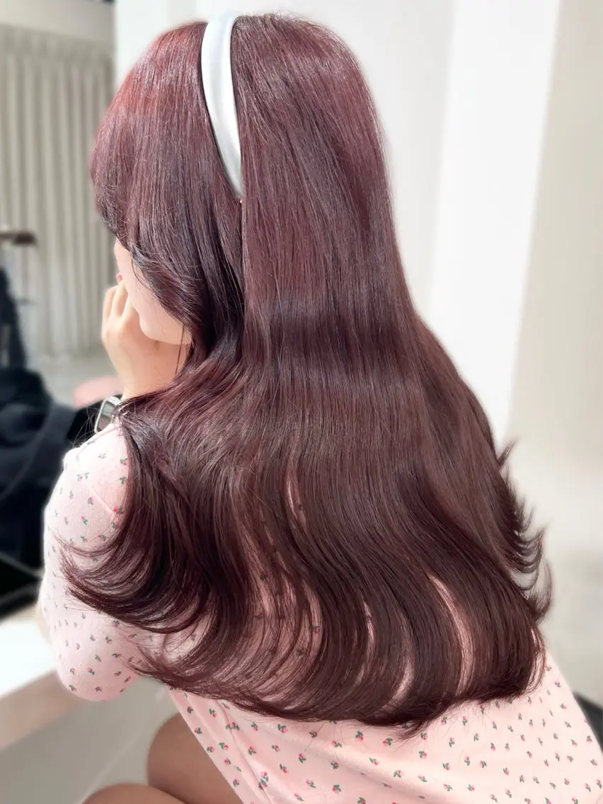 ロング カラー ブリーチ ラベンダーカラー ブリーチなしカラー ピンクカラー ピンクラベンダー 盛れる顔周り🤍渋谷 Risa🎀のヘアスタイル