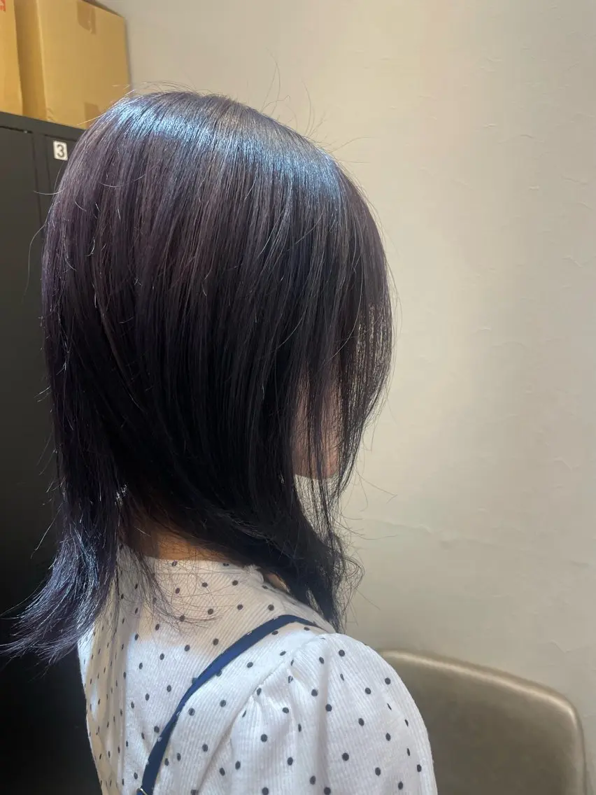 ミディアム カラー ブリーチ 透明感カラー オレンジ パープルカラー ヘアカラー 藤本遙/メンズカット /カラー🌟のヘアスタイル