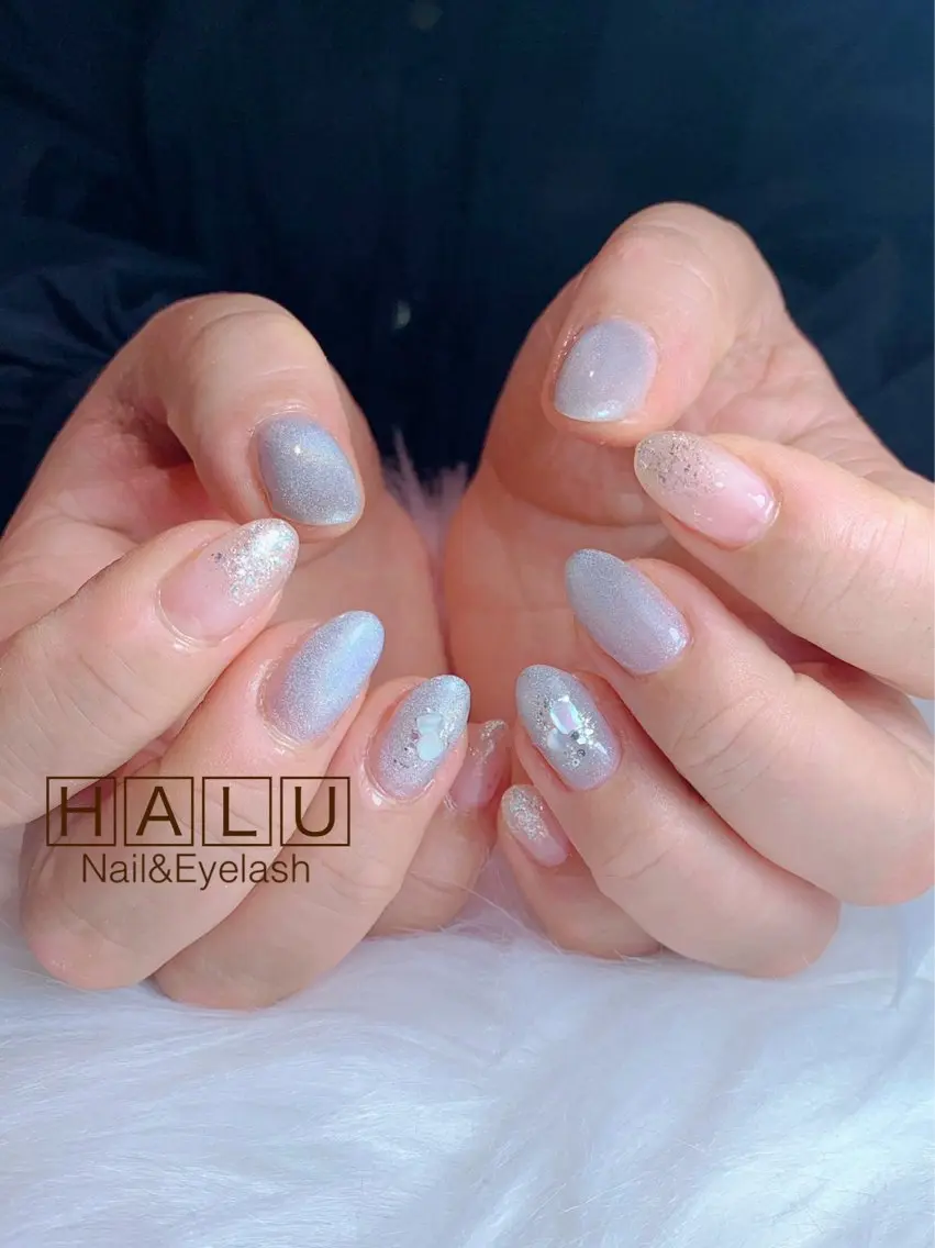 ネイル オーロラネイル マグネットネイル HALU ハルのネイルデザイン