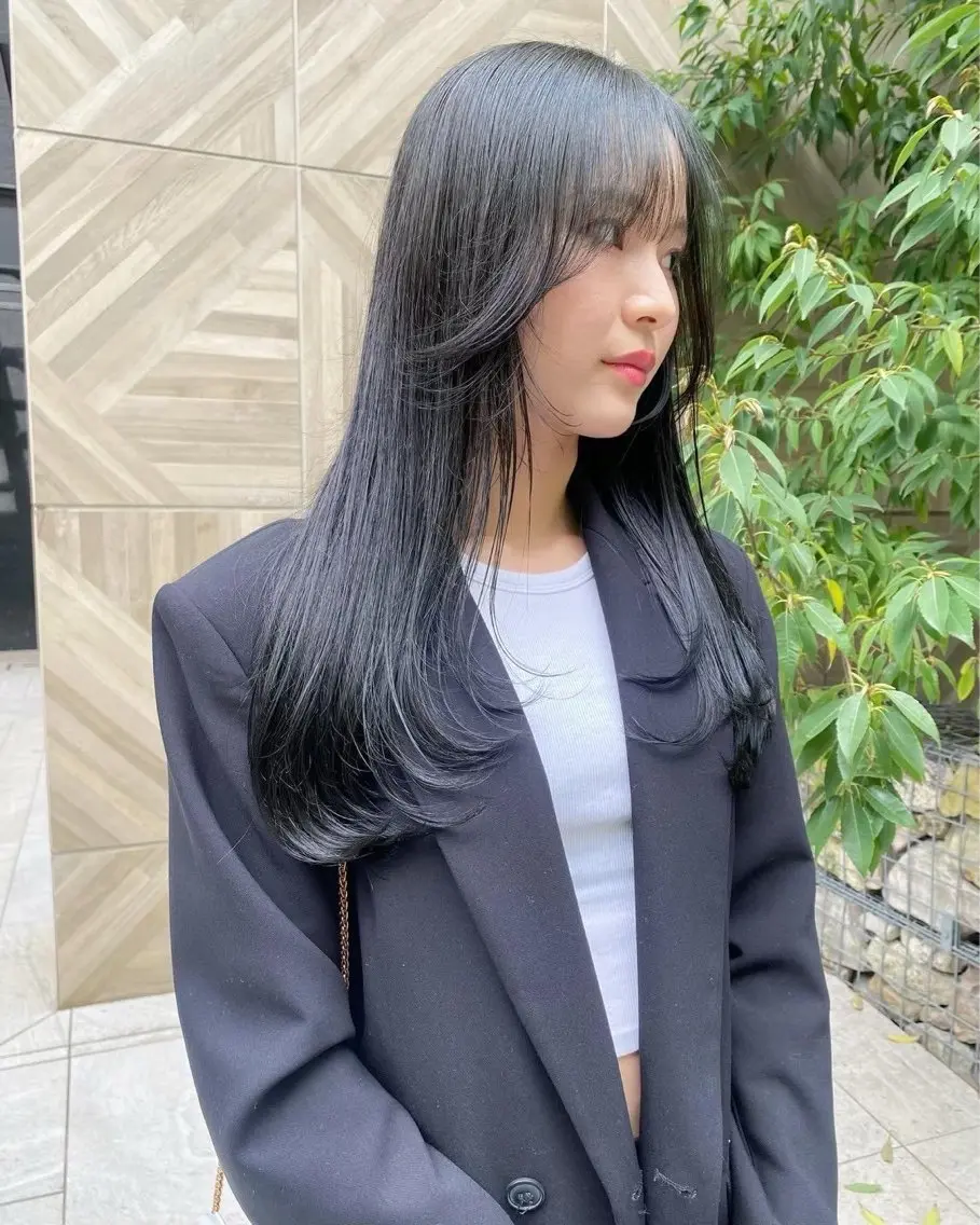 ロング カラー ヘアカラー トリートメント qpulaあいみ 透明感カラーのヘアスタイル