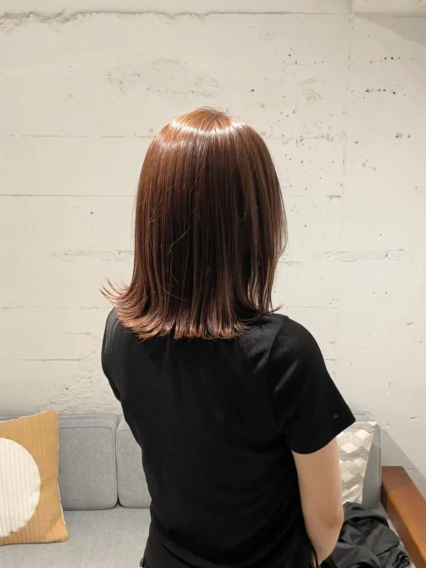 ミディアム カラー ヘアカラー トリートメント 暖色カラー / rio🐏 / 目黒のヘアスタイル