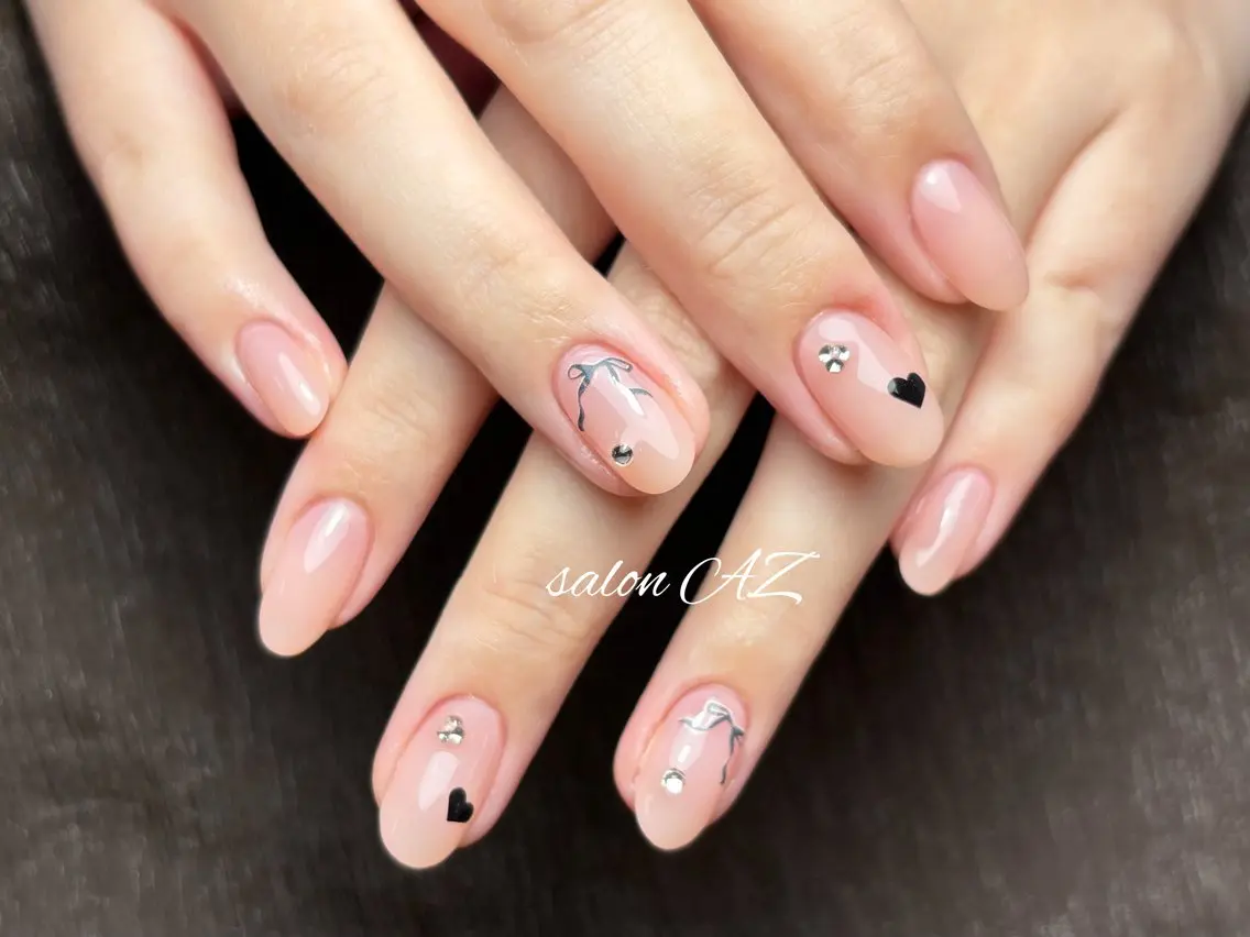 ネイル 桜ネイル 長さ出し フットネイル フレンチネイル ジェルネイル ハンドネイル salon AZのネイルデザイン