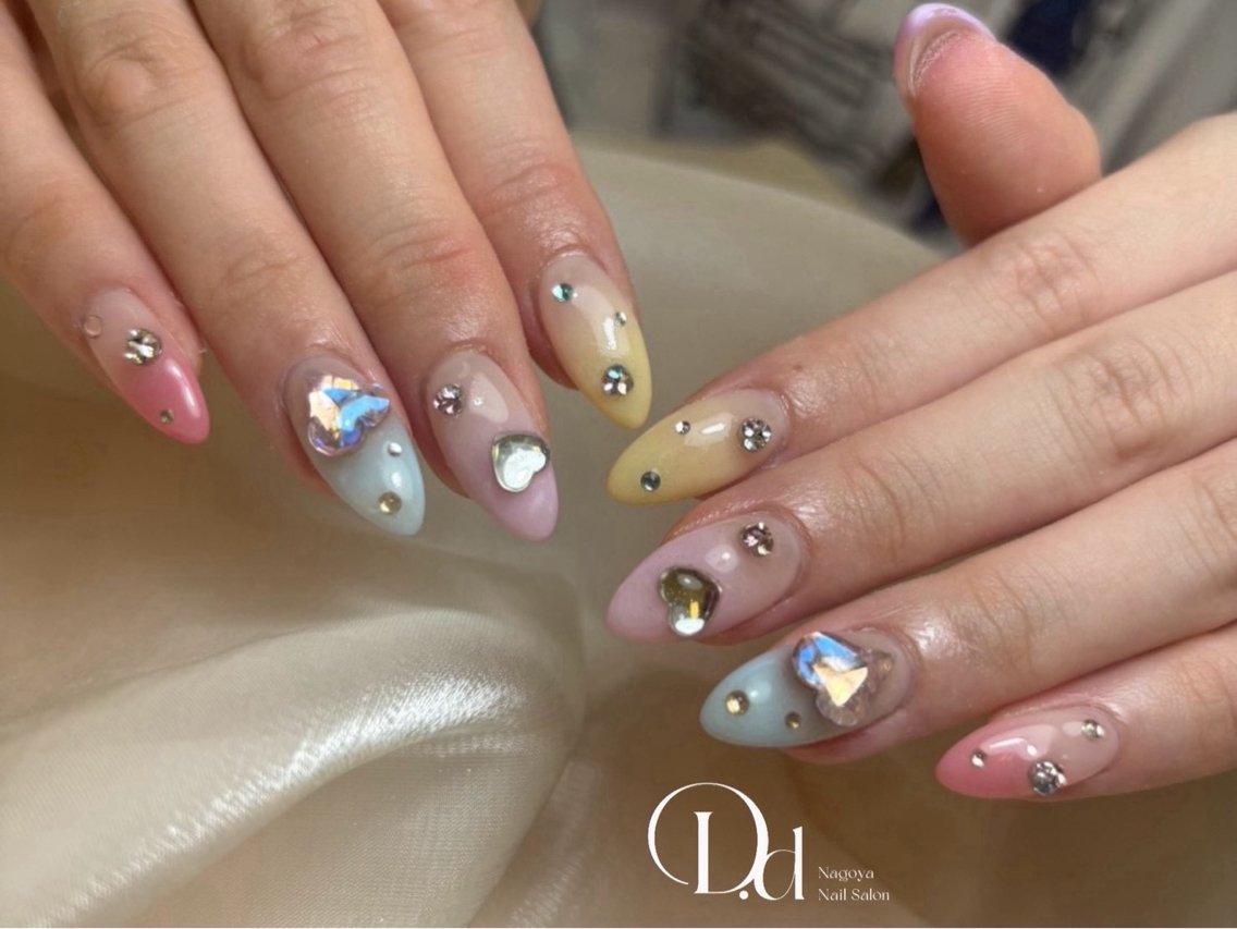 ネイル フットネイル フレンチネイル ジェルネイル ガーリー グラデーション ハンドネイル D.d Nail Moeのネイルデザイン
