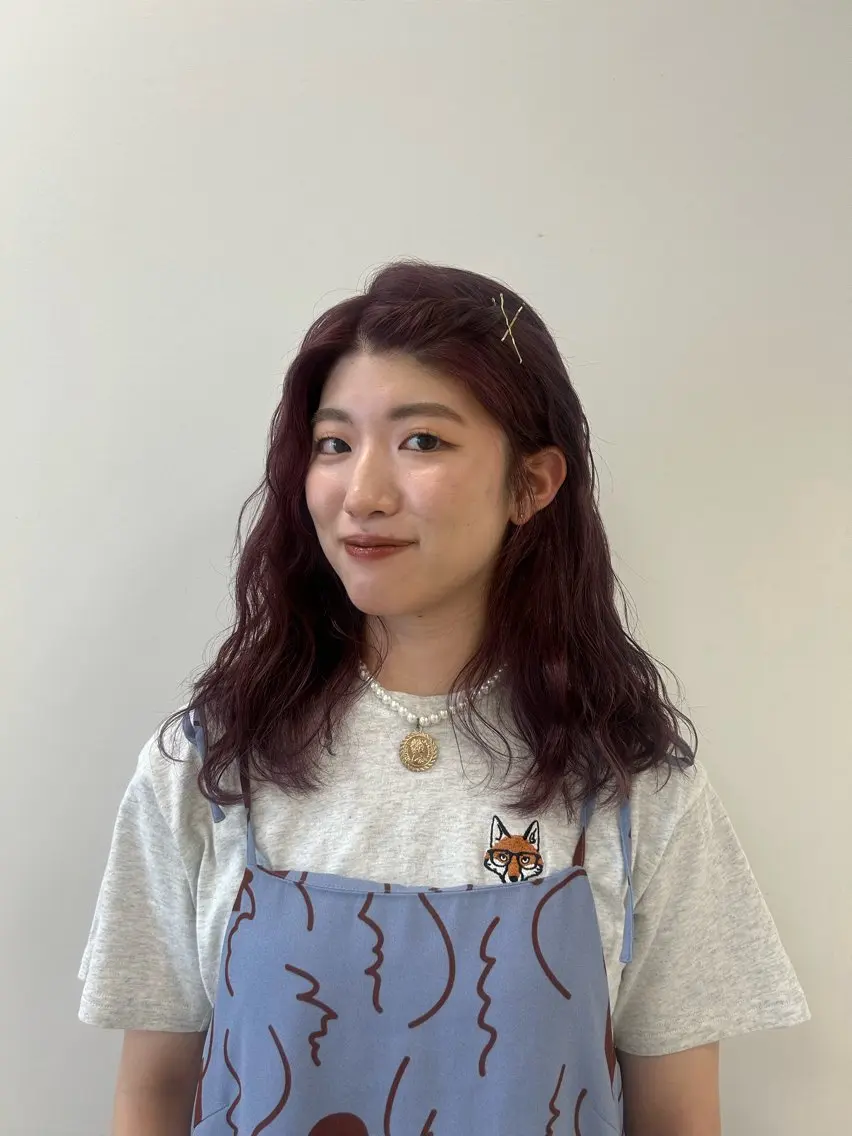 ミディアム カラー ヘアカラー トリートメント kenje luscaのヘアスタイル