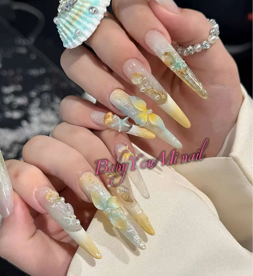 ネイル オーロラネイル チークネイル 成人式 フットネイル フレンチネイル ハンドネイル BabyYouMi nailのネイルデザイン