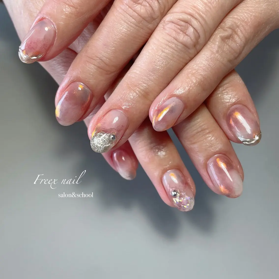 ネイル 春ネイル ハンドネイル ハンドケア freex nail /ニュアンス/個性派のネイルデザイン