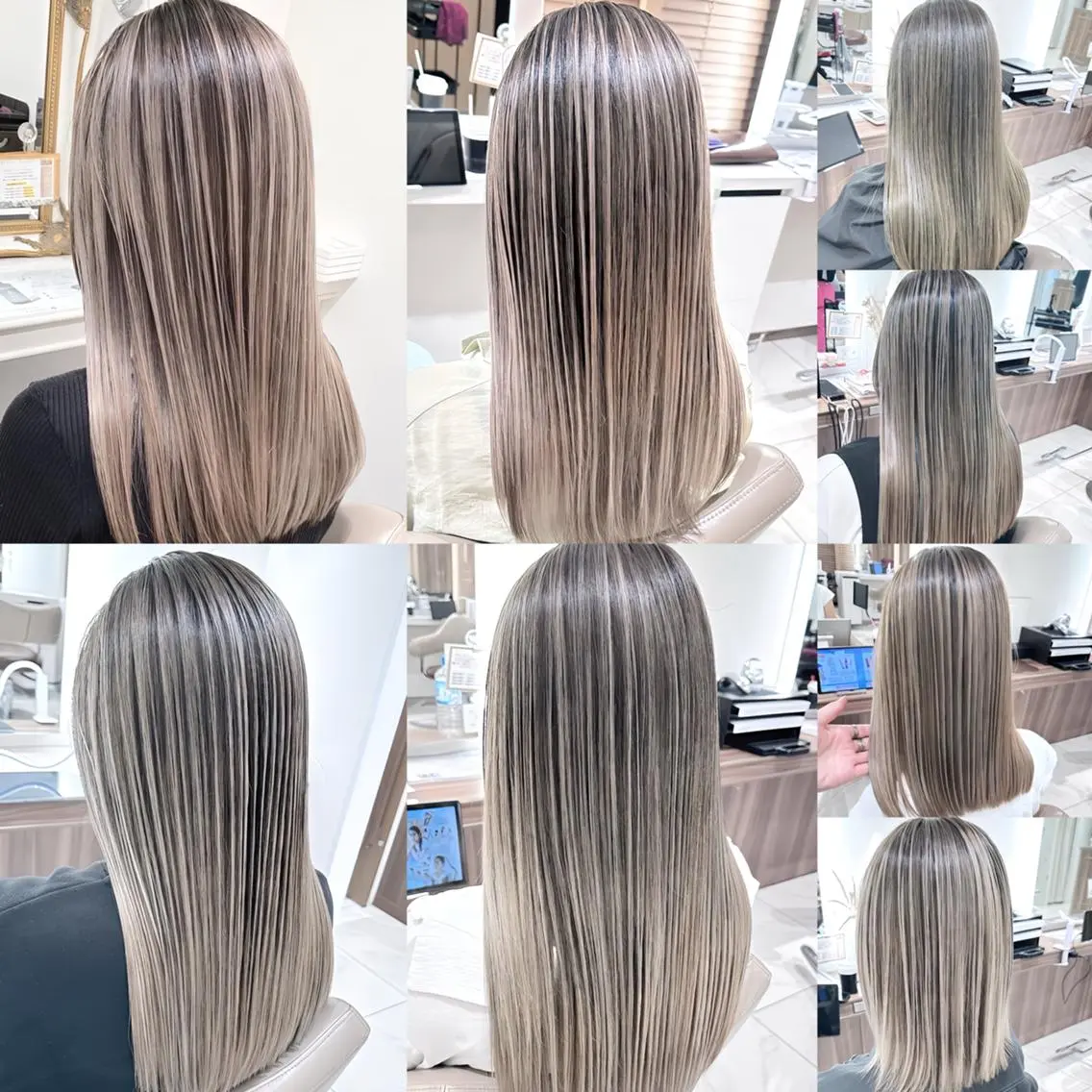 セミロング カラー 髪質改善 ヘアカラー トリートメント ＡＳＨ大宮/ブリーチ 髪質改善/カラーのヘアスタイル
