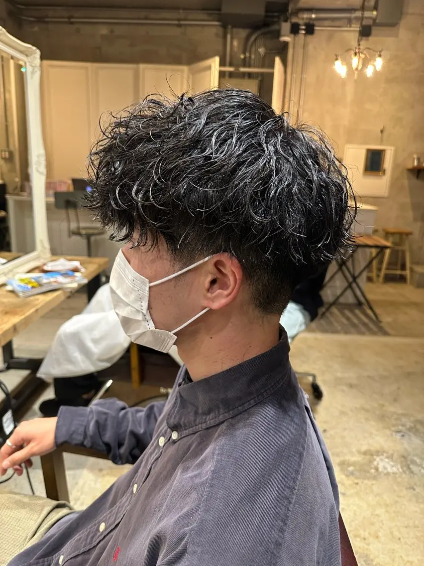 ショート パーマ メンズ カット パーマ トリートメント 👑メンズパーマ👑 中谷 陸のヘアスタイル