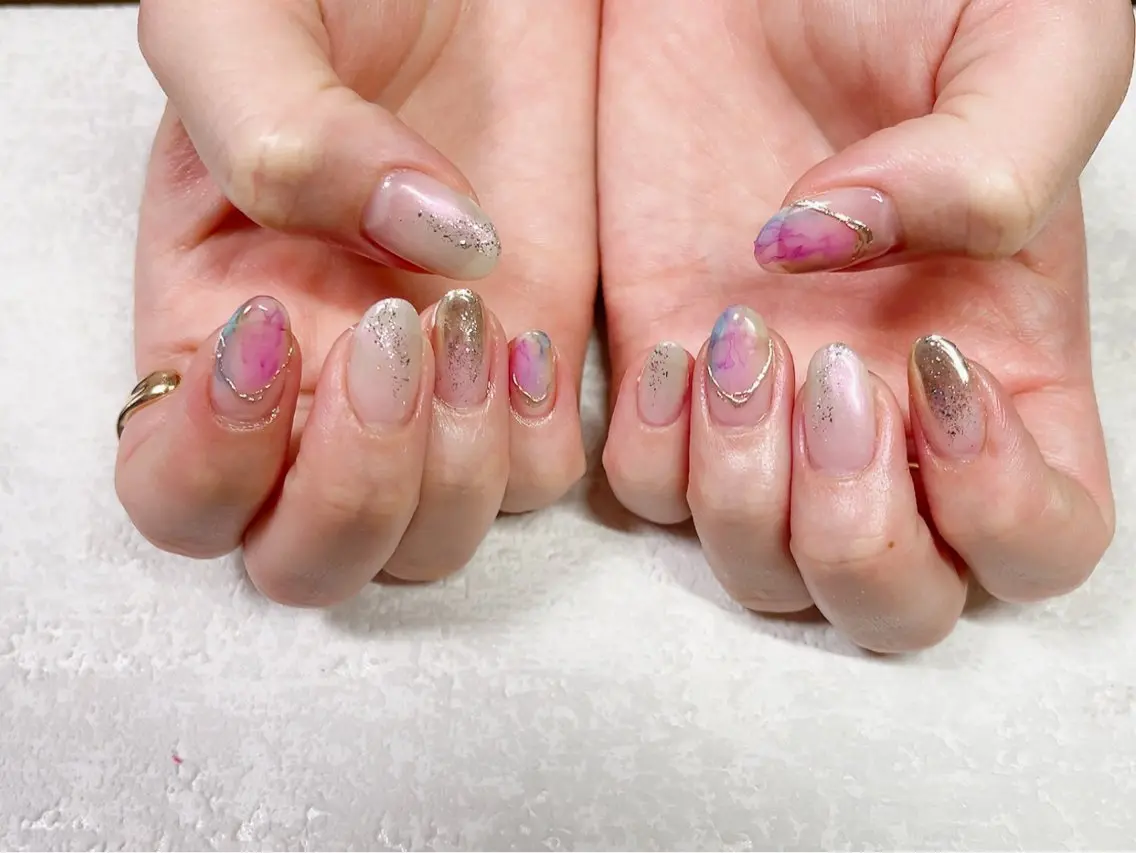 ネイル ジェルネイル 韓国ネイル メンズネイル パラジェル 春ネイル ハンドネイル kiki nail &brow二子玉川のネイルデザイン