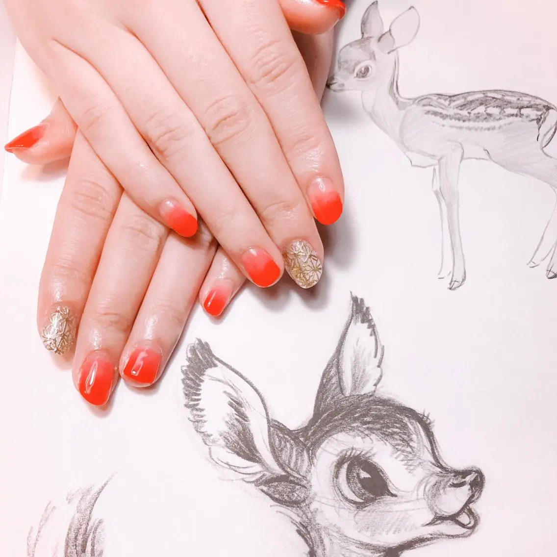 ネイル 成人式 グラデーション owlnail /持込みデザイン専門のネイルデザイン