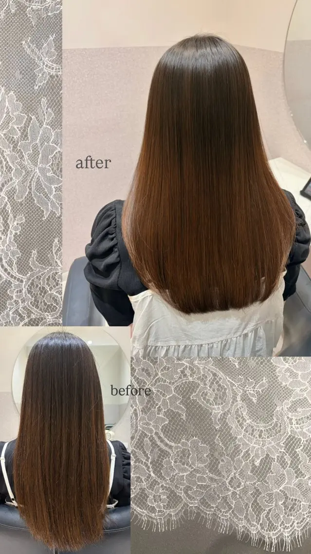 ロング ロングレイヤー 髪質改善 レイヤーカット ロング トリートメント カット トリートメント ❤︎︎韓国ヘア❤︎︎ 𝑺𝒉𝒊𝒉𝒐のヘアスタイル
