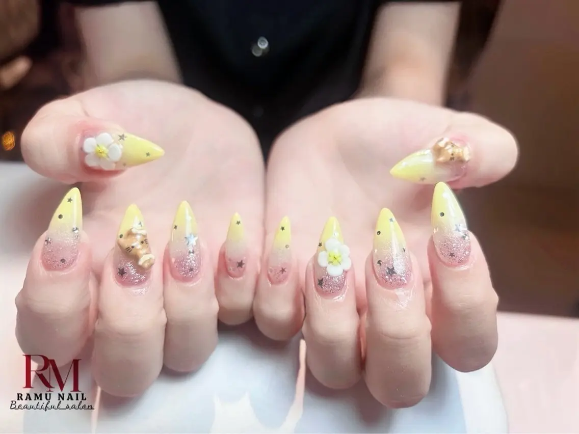 ネイル キラキラネイル マグネットネイル ミラーネイル ピンク 夏ネイル ハンドネイル RAMU Nail 恵比寿店のネイルデザイン