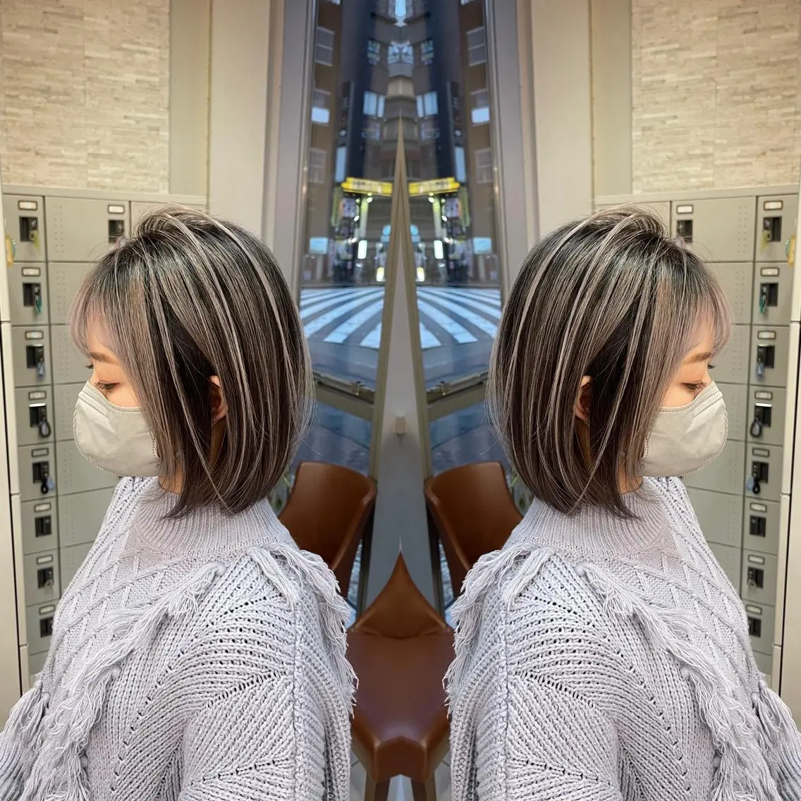 ミディアム ヘアカラー Y Uのヘアスタイル