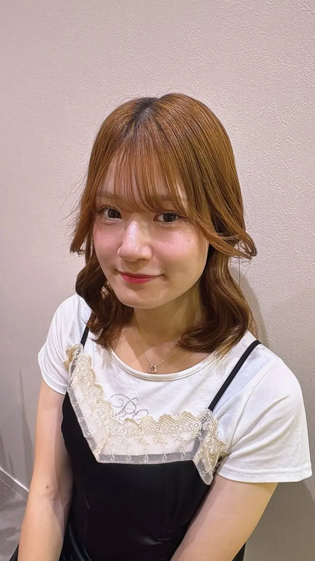 セミロング カラー ヘアカラー 💖透明感カラー💖 美優のヘアスタイル