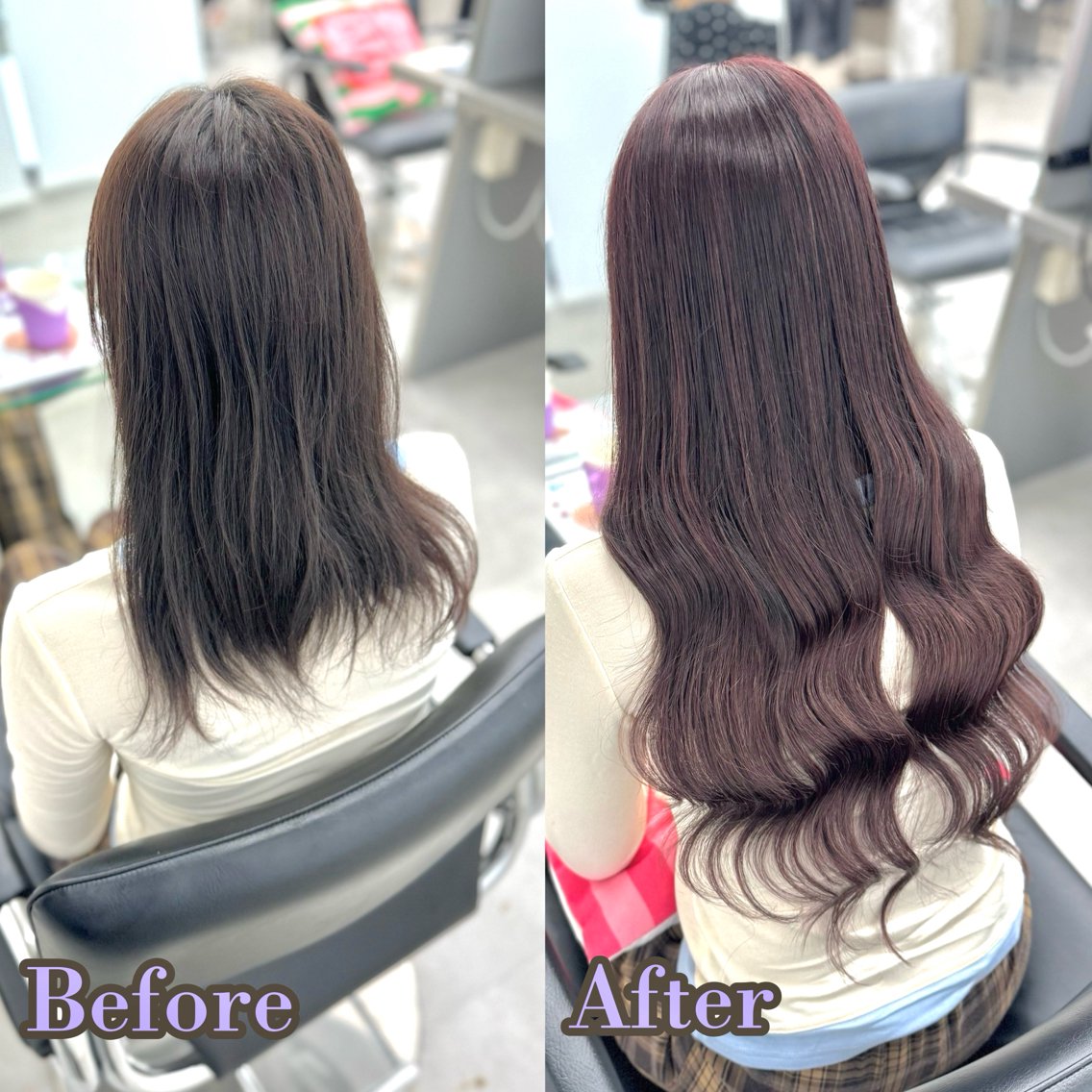ヘアカラー エクステ ヘアメ🎀ハイトーン 🩵エクステ🪄しほのヘアスタイル