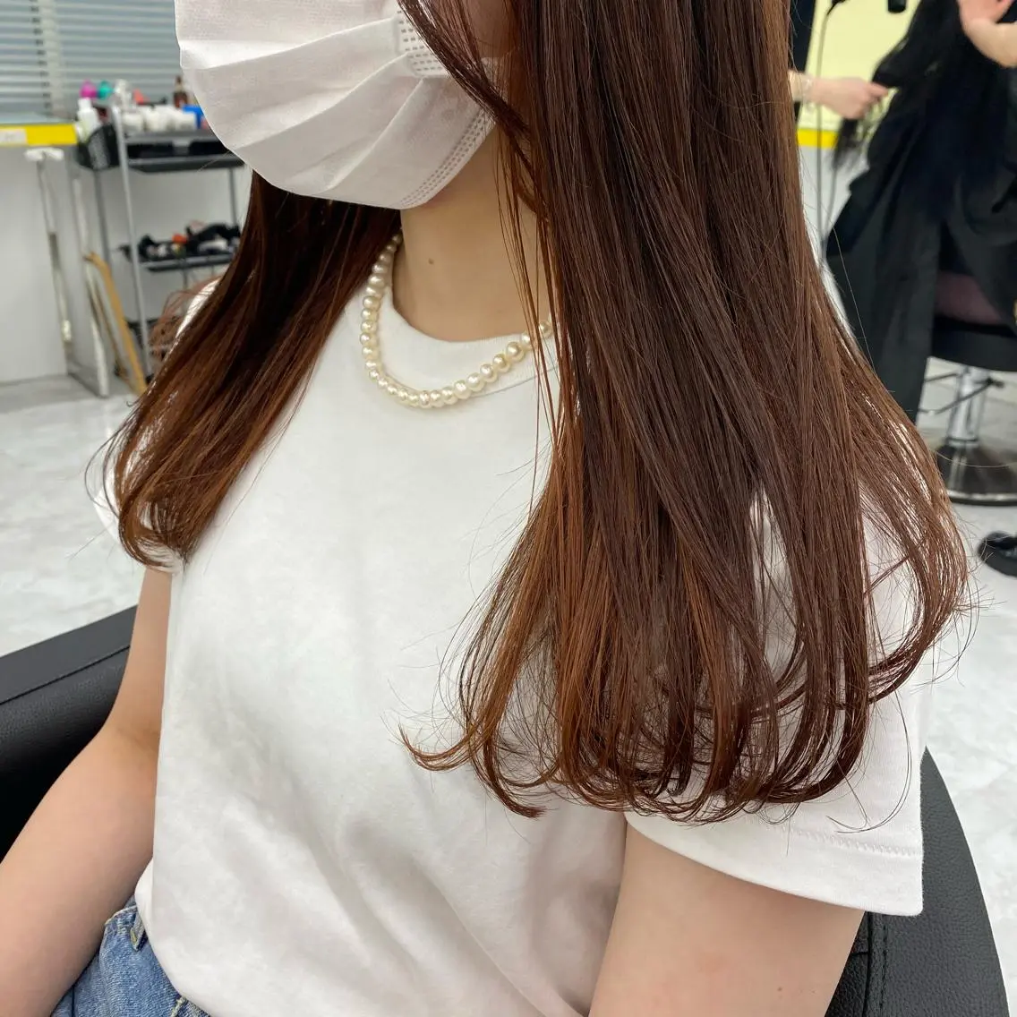 セミロング カラー ヘアアレンジ カット ヘアカラー mai🍑暖色カラー /レイヤー💖のヘアスタイル