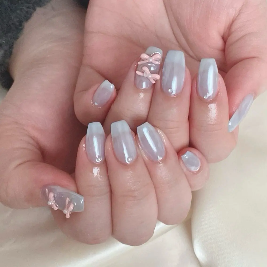 ネイル 韓国ネイル 持ち込み ニュアンスネイル ネイルチップ 冬ネイル RINN ANA.CHUOのネイルデザイン