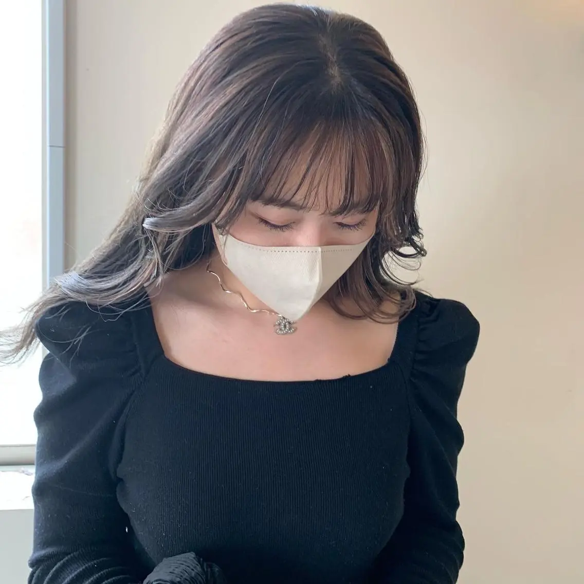 ロング カラー 韓国風ヘア 本間 結衣のヘアスタイル