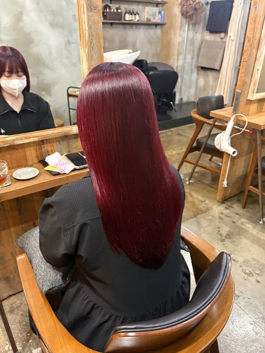 ロング ヘアカラー トリートメント Hina/縮毛矯正/ 髪質改善/艶カラーのヘアスタイル
