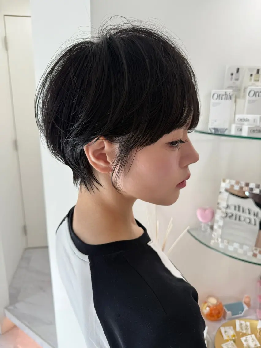 ショート ショートヘア 小顔カット カット 🌟TOSHI/透明 感カラー/ショートのヘアスタイル