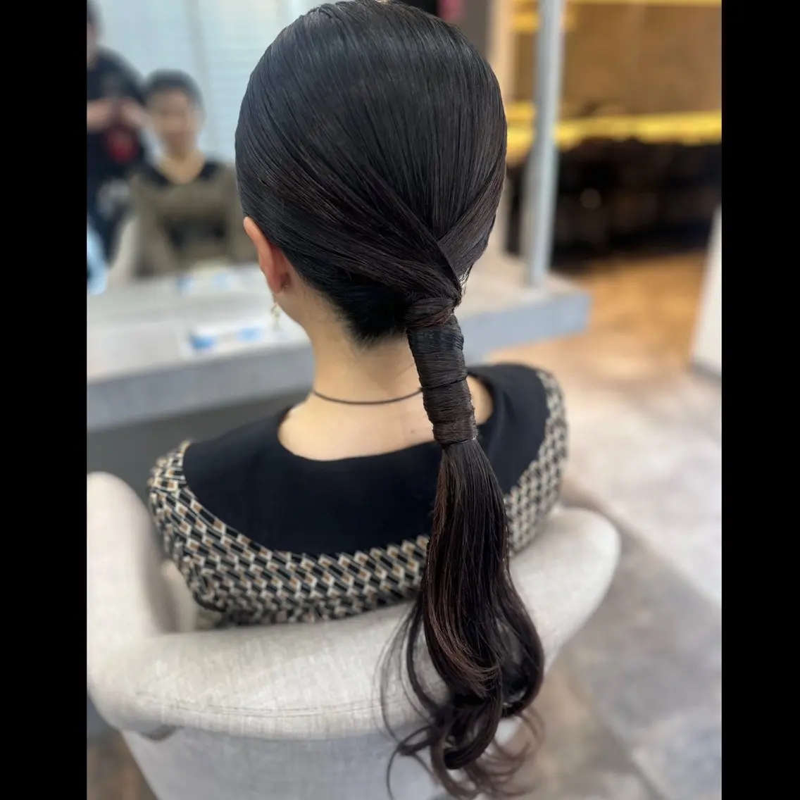 ロング カラー ヘアアレンジ 結婚式・ブライダル ヘアセット 🖤kana/艶髪/ 韓国風暗髪カラー🖤のヘアスタイル