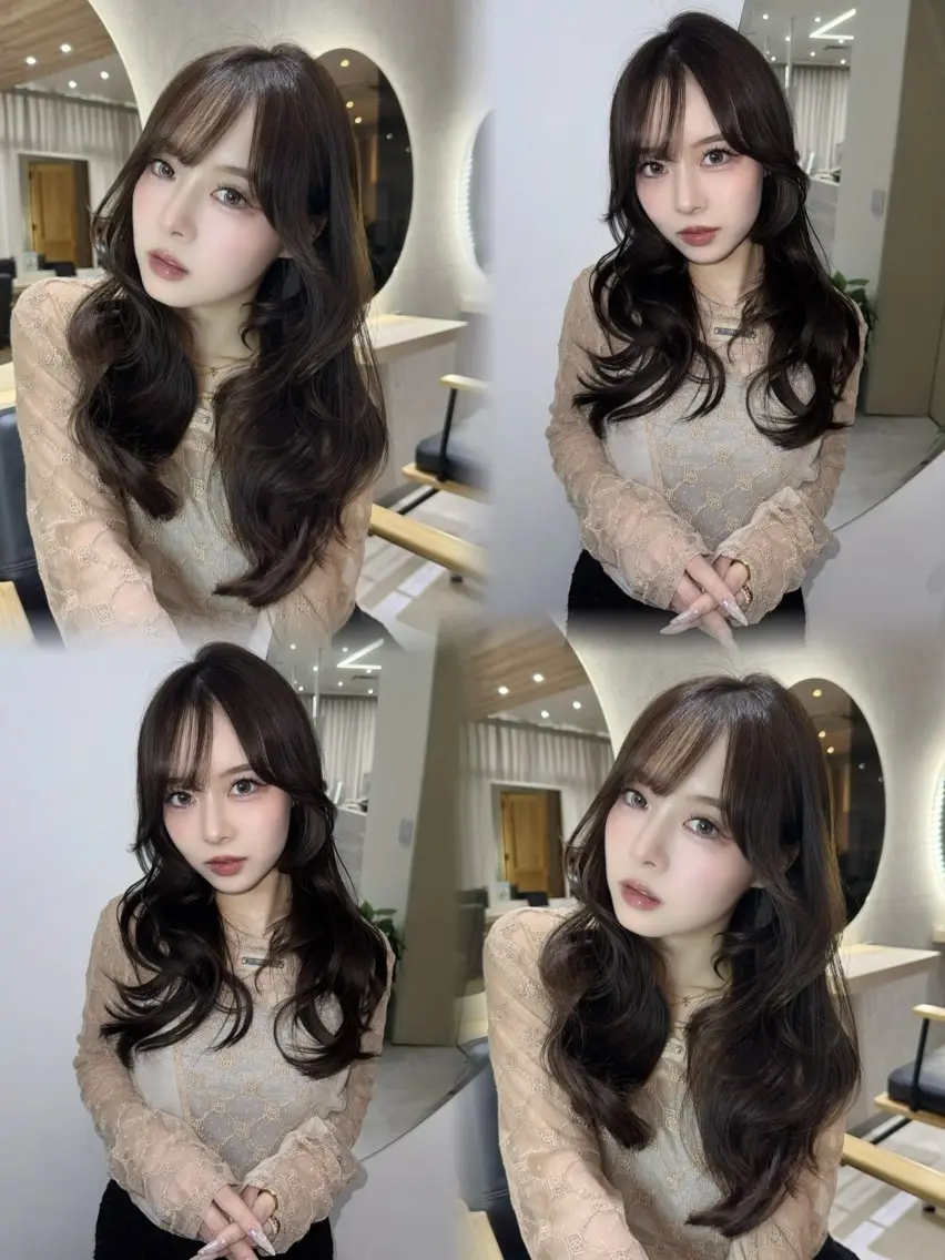 セミロング カット トリートメント レイヤーカット⭐︎ 韓国ヘア⭐︎YUKAのヘアスタイル