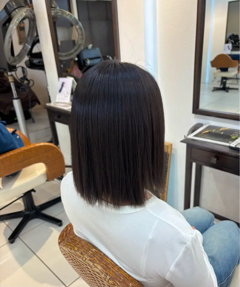ミディアム 縮毛矯正 毛利 拓夢のヘアスタイル